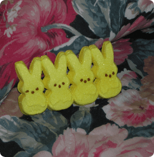 Four rabbit-shaped candies