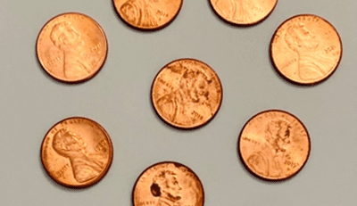 Eight pennies